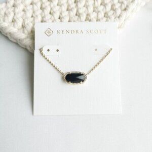 Kendra Scott Elisa Gold Black Opaque Glass Necklace